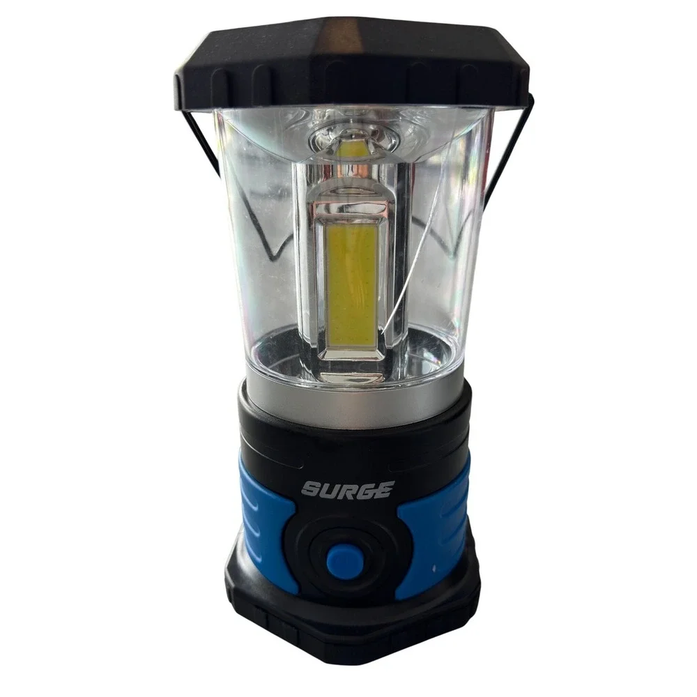 Surge LED Camping Lantern Black Blue COB Portable Emergency Light with Hook